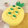 Pineapple shaped plush pet snuffle toy with pull-out fruit for interactive hide and seek play - Small 22x22cm / 6 Pcs/Set / Pineapple Style