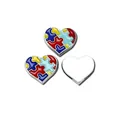 Heart-shaped puzzle enamel slide charm 8mm for DIY bracelet and wristband jewelry - Puzzle Heart (SL709) / Colorful