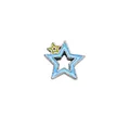 Blue and yellow enamel star charm accessory for 8mm DIY wristband bracelet strap - Double Star - Blue (SL645)