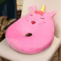 Cojín de asiento de peluche unicornio rosa y almohada gruesa para siesta en oficina y hogar - 40x40x12cm / Unicornio (Rosa)