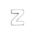 8mm polished chrome metallic hollow letter Z bead for personalized DIY bracelet - Letter Z(001) / 8mm / Chrome