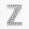 Silver zinc alloy 30mm rhinestone alphabet letter Z charm for DIY hats and pet collars - Letter-Z / 30mm
