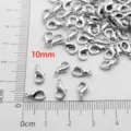 Κουμπώματα κάβουρα 10mm από κράμα ασημιού για χειροποίητα κοσμήματα και κολιέ DIY - 10mm / Χρώμιο