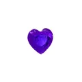 Brilliant heart-shaped purple birthstone crystal glass gemstone for DIY jewelry making - Deep purple