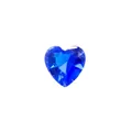 Faceted heart-shaped blue crystal glass birthstone accessory for DIY jewelry making projects - Sapphire Blue