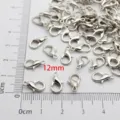 12mm silberne Karabinerverschlüsse aus Legierung für DIY-Schmuckherstellung - 12mm / Weiß K/Silber
