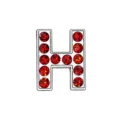 Accessoire de Charme Coulissant Lettre H en Strass Rouge 8mm pour Colliers d'Animaux DIY - Lettre H