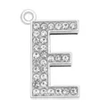35mm silver alloy rhinestone letter E pendant charm for DIY jewelry and keychains - Letter E (35MM Chrome Drill Alphabet Pendant)