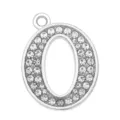 35mm silver alloy letter O pendant paved with clear rhinestones for DIY jewelry accessories - Letter O (35MM Chrome Drill Alphabet Pendant)