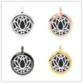 Set aus vier 25-mm-Diffusor-Anhängern mit Lotus-Design in verschiedenen Ausführungen - Hohles Lotus-Design (042) / 25mm Einzelanhänger (Mit 10 Wattepads) / Vier Farben Verfügbar