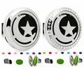 Set de clips de aromaterapia para coche 30mm de acero inoxidable con luna y estrellas - Tapa Lisa - Clip Móvil / 30mm Acero Inoxidable / Luna y Estrellas Caladas (223)
