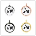 25mm Aroma-Diffusor-Medaillon-Anhänger-Set in 4 verschiedenen Metallic-Finishes - Schmetterlingsmuster Stil (036) / 25mm Einzelanhänger (Mit 10 Wattepads) / Vier Farben Verfügbar