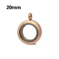 Rose gold frosted 20mm round glass locket pendant in high-quality stainless steel - Frosted Pendant Only (Without Chain) / 20mm (Outer Diameter) / Rose Gold