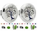 Clip de aromaterapia para coche Árbol de la Vida de 30 mm con almohadillas de fieltro de colores - Tapa Lisa - Clip Móvil / 30mm Aleación / Árbol de la Vida Azul Profundo (225)