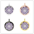 25mm Aroma-Diffusor-Medaillon-Anhänger in Silber, Roségold, Gunmetal und Gold - Mandala Blütenblatt Stil (026) / 25mm Einzelanhänger (Mit 10 Wattepads) / Vier Farben Verfügbar