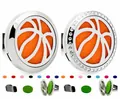 Clip de aromaterapia para coche baloncesto 30mm con almohadillas de colores recambiables - Tapa Lisa - Clip Móvil / 30mm Aleación / Baloncesto (227)