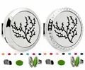 Set de clips difusores de aromaterapia para coche 30mm con pedrería y fieltro - Tapa Magnética Lisa - Clip Móvil / 30mm / Patrón de Rama de Árbol (228)