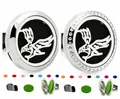 Clip de aromaterapia de 30mm para coche en acero inoxidable con diseño de águila - Tapa Magnética Lisa - Clip Móvil / 30mm / Patrón de Águila (229)