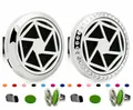 Clip aromaterapia para coche 30mm de metal con borde de cristal y almohadillas de colores - Tapa Lisa - Clip Móvil / 30mm Aleación / Radial Geométrico (230)