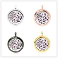 25mm Aromatherapie-Diffusor-Halskette in vier eleganten metallischen Ausführungen - Rankenmuster / 25mm / Chrom