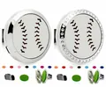 Clip de aromaterapia para coche de 30mm con diseño de béisbol y almohadillas de colores - Tapa Lisa - Clip Móvil / 30mm Aleación / Costura de Béisbol (231)