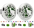 Clip de aromaterapia para coche 30mm de acero con diseño de gato y fieltros de colores - Tapa Lisa - Clip Móvil / 30mm Aleación / Gato y Árbol (232)