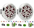 Juego de clips difusores de aromaterapia para rejilla de coche de 30mm con almohadillas - Tapa Lisa - Clip Móvil / 30mm Aleación / Patrón de Enredadera (233)