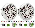 Clip de aromaterapia para coche de 30mm en acero inoxidable con strass y almohadillas de fieltro - Tapa Lisa - Clip Móvil (Tipo B) / 30mm / Estilo 235