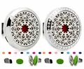 Clip de aromaterapia de 30mm para coche con almohadillas de fieltro - Tapa Lisa - Clip Móvil / 30mm Aleación / Patrón Mandala (239)