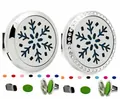 Clip difusor de aroma para coche de 30 mm en acero inoxidable con almohadillas de fieltro - Tapa Lisa - Clip Móvil / 30mm Aleación / Copo de Nieve Calado (243)