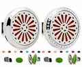 Clip difusor de aromas de 30mm para coche con diamantes y almohadillas de colores - Estilo Radial Calado - Clip Móvil (245) / 30mm Aleación Liso / Plateado