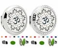 Set de clips de aromaterapia de 30mm para coche con símbolo Om y almohadillas - Tapa Lisa - Clip Móvil / 30mm Aleación / Símbolo Om (257)