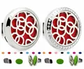 Clip de aromaterapia para coche de 30mm en acero con almohadillas de fieltro - Tapa Lisa - Clip Móvil / 30mm Aleación / Diseño Floral Calado (260)