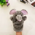 Grijze pluche olifant handpop speelgoed voor verhalen vertellen en rollenspellen - Olifant
