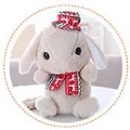 Intelligenter sprechender Weihnachts-Plüschhase mit langen Ohren und Schal - 30cm All-Round Version / Khaki Mütze und Schal