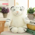 Süßer weißer Tiger Plüschrucksack mit weichem Fell und realistischen schwarzen Streifen - 40CM / Weißer Tiger