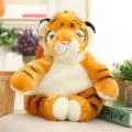 Süßer Cartoon-Tiger-Plüschrucksack für Kinder mit weichem orange-weißem Kunstfellbezug - 40CM / Gelbes Tigerauge