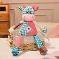 Handmade colorful patchwork cow plush toy for baby comfort and soothing sleep companion - Cow / 30cm