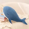 Ultra-soft blue whale plush toy pillow in deep blue and white for home decor gift - Foam Particle Model / 58x32cm / Blue Whale