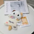 Cute plush cat hand warmer pendant with Angel Bear embroidery for winter - Calico Cat / 28cm (Includes Heat Pack)