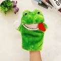 Adorabile burattino a mano a forma di rana verde in peluche per narrazione e giochi di ruolo - Rana