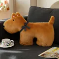 Soft adorable brown bow tie dog plush toy pillow for sofa decor and birthday gift for girls - 50*32cm / Brown