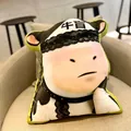 Unique cow plush cushion with abstract meme expression and black lace decoration - 10cm Keychain Style / Cow Ruffian (Keychain)