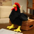 Μαύρος λούτρινος κόκορας με έντονο κόκκινο λειρί και κίτρινα πόδια - 20cm / Μαύρο