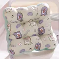 Soft mint green cartoon cushion with dinosaur print and Cute lettering for office chair - 40x40cm / Milk Tea Dinosaur