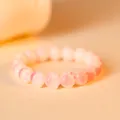 Pink cat paw white jade Bodhi seed bracelet for stress relief and healing style - All Cat Paws / Cherry Blossom Pink All Paws