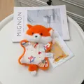 Adorable cartoon orange fox plush hand warmer toy with a replacement heating pack - Fox / 28cm (Includes Heat Pack)