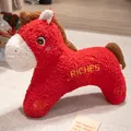 Adorabile peluche cavallo rosso mascotte con ricamo RICHES dorato per regalo di Capodanno - 40x60cm / Rosso