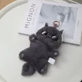 Cute dark grey cartoon cat plush keychain pendant featuring stylish sunglasses accessory - Cool Cat / 28cm (Includes Heat Pack)