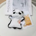 Cute cartoon panda plush hand warmer keychain pendant with self-heating pack for winter gift - Panda / 28cm (Includes Heat Pack)